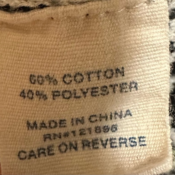 Title Nine black/white print full-zip cotton long-sleeved hoodie sweater Sz L - Picture 7 of 10